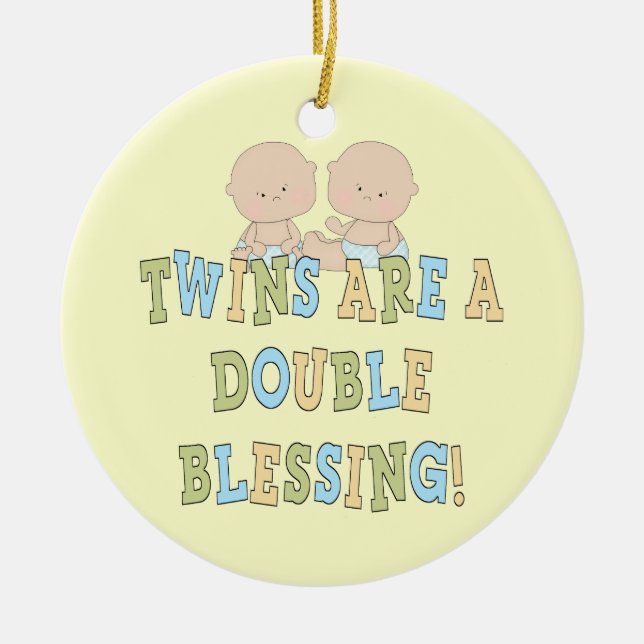 Twins Are A Double Blessing Ceramic Tree Decoration (Front)