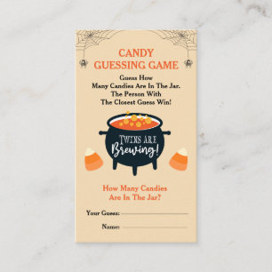 Twins are Brewing Halloween Candy Guessing Game Enclosure Card