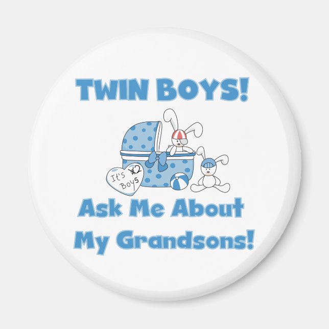 Twins-Ask About My Grandsons Tshirts and Gifts Magnet (Front)