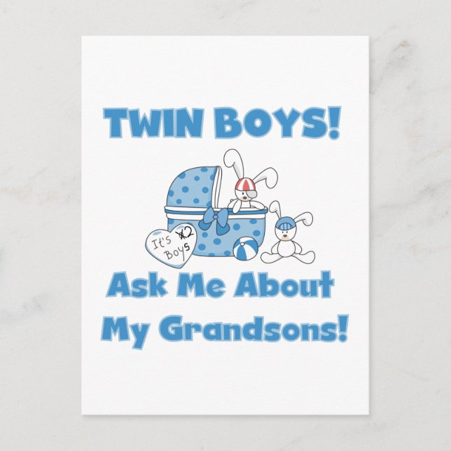 Twins-Ask About My Grandsons Tshirts and Gifts Postcard (Front)
