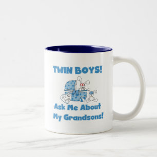 Twins-Ask About My Grandsons Tshirts and Gifts Two-Tone Coffee Mug