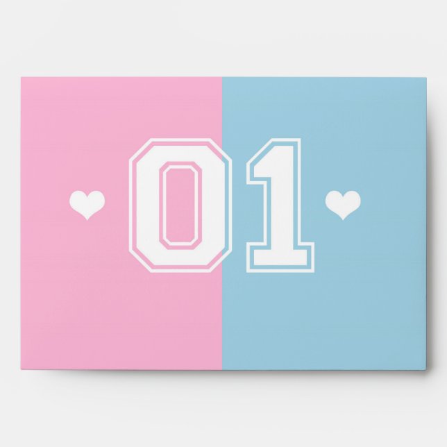 Twins Athletic 01 1st Birthday Invitation Envelope (Front)