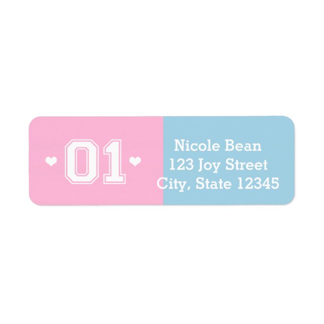 Twins Athletic 01 1st Birthday Party Return Address Label (Front)