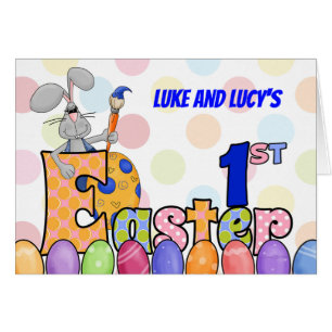 Twins Babies Names 1st Easter Bunny Painting