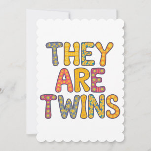 Twins baby shower design thank you card