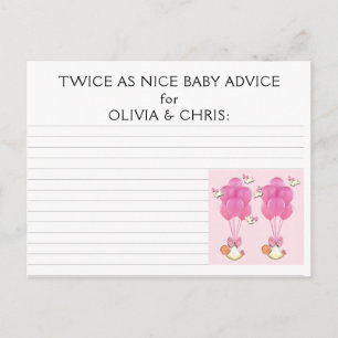 Twins Baby Shower Ideas Advice Card