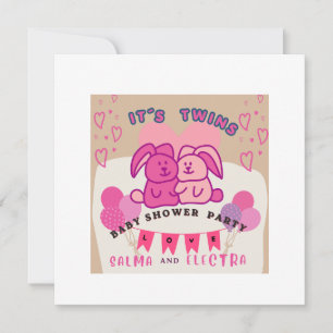 Twins baby shower invitation