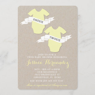 Twins  Baby Shower Invitation