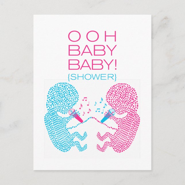 Twins Baby Shower Invitation Boy and Girl (Front)