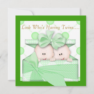 TWINS BABY SHOWER INVITATION GIRL OR BOY