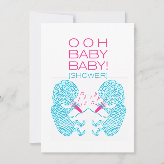 Twins Baby Shower Invitation Twin Boys (Front)