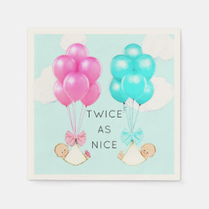 twins baby shower napkin