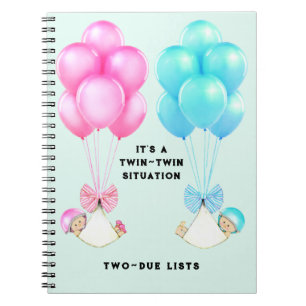 Twins Baby Shower Notebook