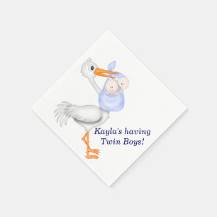 Twins Baby Shower Paper Napkins