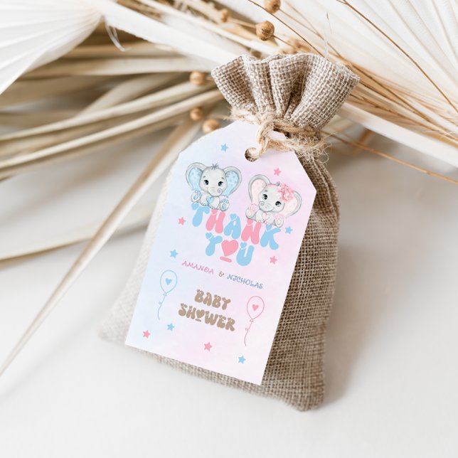 Twins Baby Shower Thank You Gift Tags (Creator Uploaded)