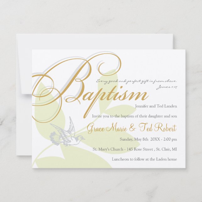 Twins Baptism Invitation (Front)