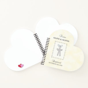 Twins Baptism on Yellow 2 Crosses Personalised Notebook