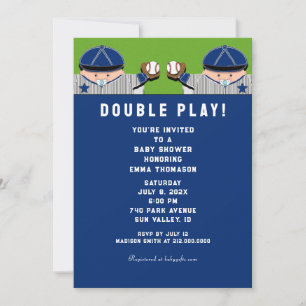Twins Baseball Baby Shower Invitation