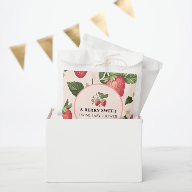 TWINS Berry Sweet Strawberry Baby Shower Favour Bag (Party)