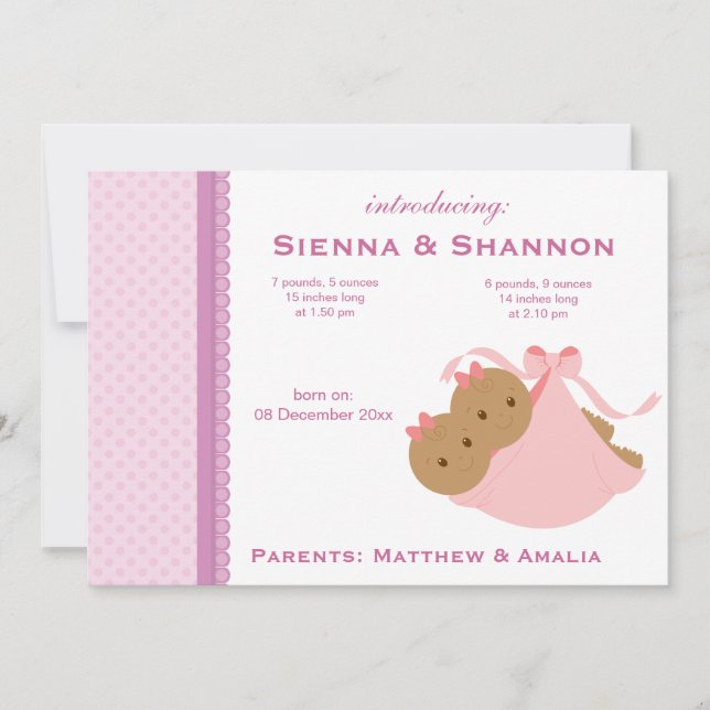 Twins Birth Announcement (Front)