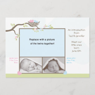 Twins Birth Announcement - Baby Boy & Girl