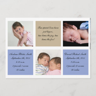 Twins birth announcement - Boys