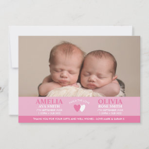 Twins birth announcement/thank you card