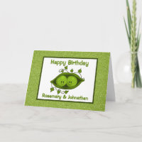 Twins Birthday, Two Peas In A Pod Personalised