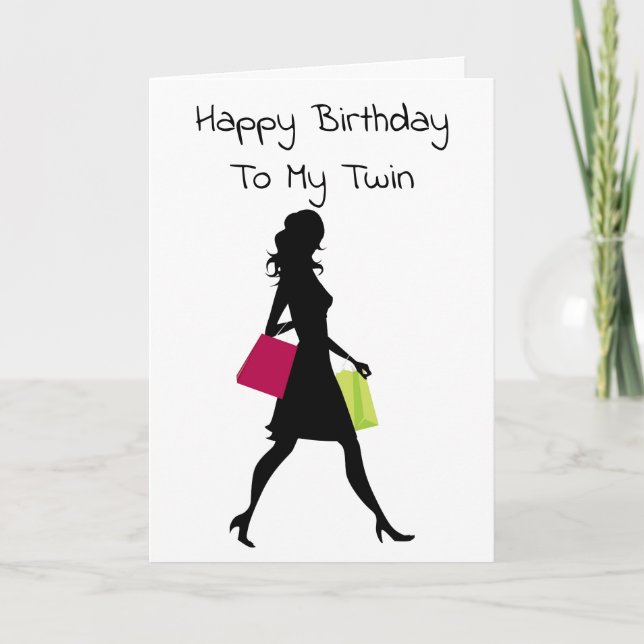 **TWIN'S** BIRTHDAY WISHES TO TALENTED SHOPPER CARD (Front)