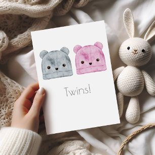 Twins Boho Baby Congratulations Card