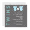 TWINS Boy Blue Twin Baby Shower Party Invitation