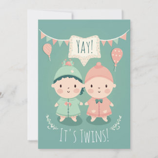 Twins! | Boy/Girl Baby Shower Invitation