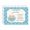 Twins Boys Umbrella Baby Shower Invitation Blue