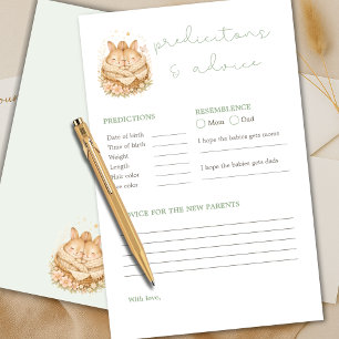 Twins Bunny Baby Shower Predictions & Advice Game