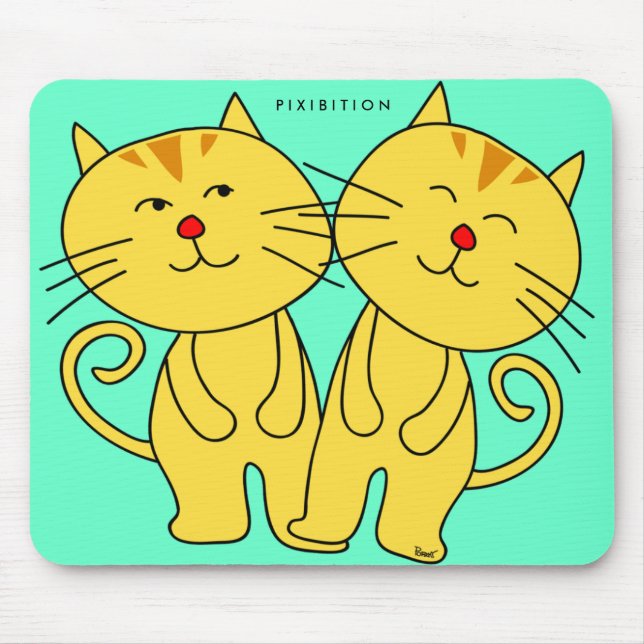 Twins Cat Mousepad (Front)