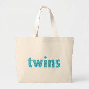 TWINS COLLECTION - boys {aqua} Large Tote Bag