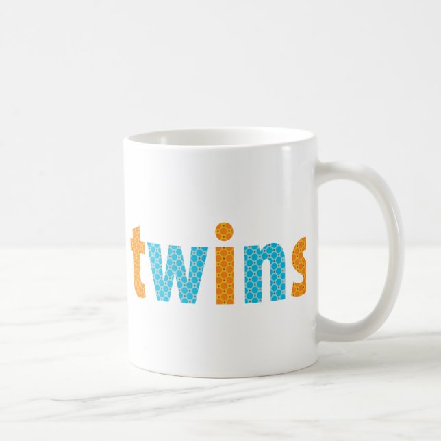 TWINS COLLECTION - boys {orange + aqua} Coffee Mug (Right)