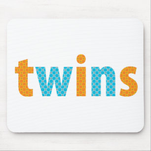 TWINS COLLECTION - boys {orange + aqua} Mouse Pad