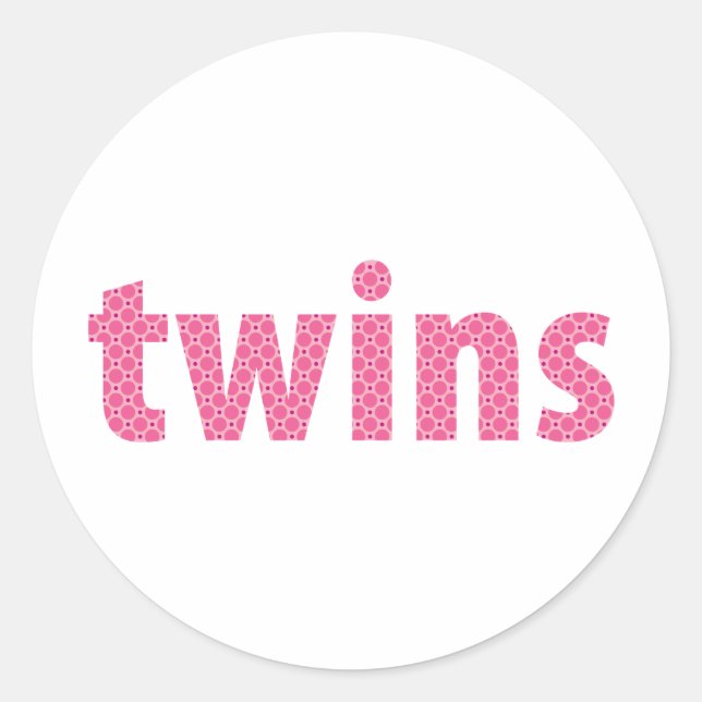 TWINS COLLECTION - girls {pink} Classic Round Sticker (Front)