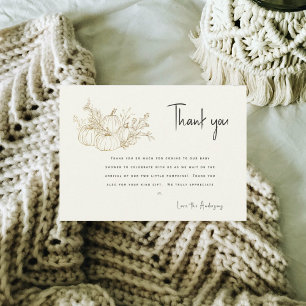 Twins Cream Little Pumpkins Baby Shower Thank You Invitation