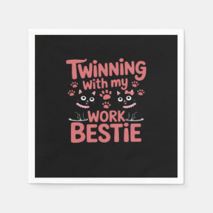 Twins Day Friends Matching Twinning Work Bestie Ca Napkin