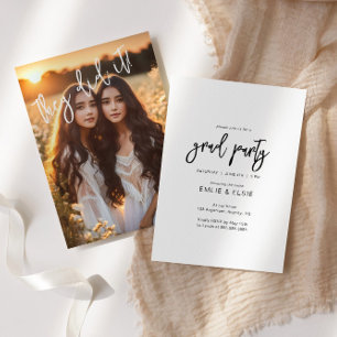 Twins Double Grad Party Photo Announcement