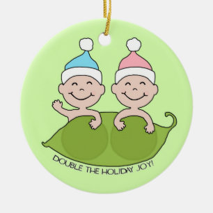 TWINS: Double the Holiday Joy! Ceramic Tree Decoration