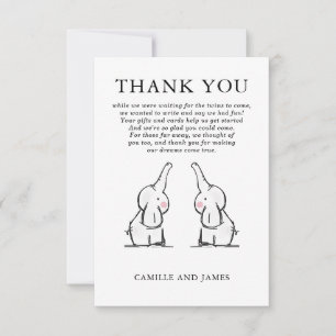 Twins Elephants Baby Shower Invitation