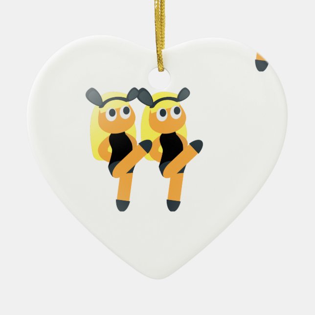 twins emoji ceramic tree decoration (Front)