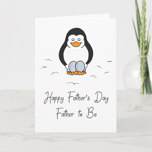 Twins, Father's Day Father to Be, Penguin Eggs Card (Front)