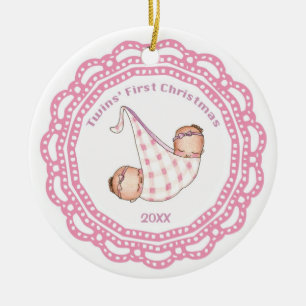 Twins First Christmas Girl Ornament
