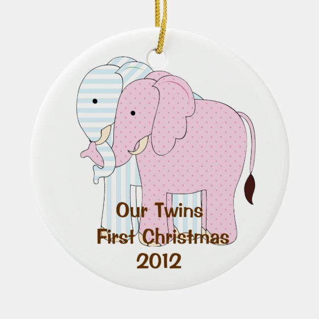 Twins First Christmas Ornament (Front)