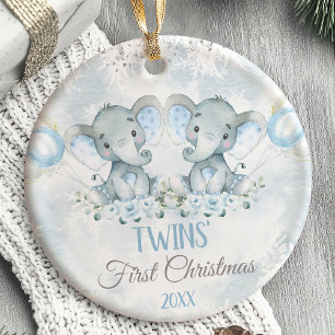 TWIN'S First Christmas Ornament Safari animals