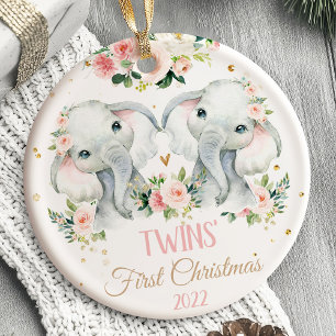 TWIN'S First Christmas Ornament Safari animals